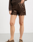 Elora Satin Shorts - Espresso
